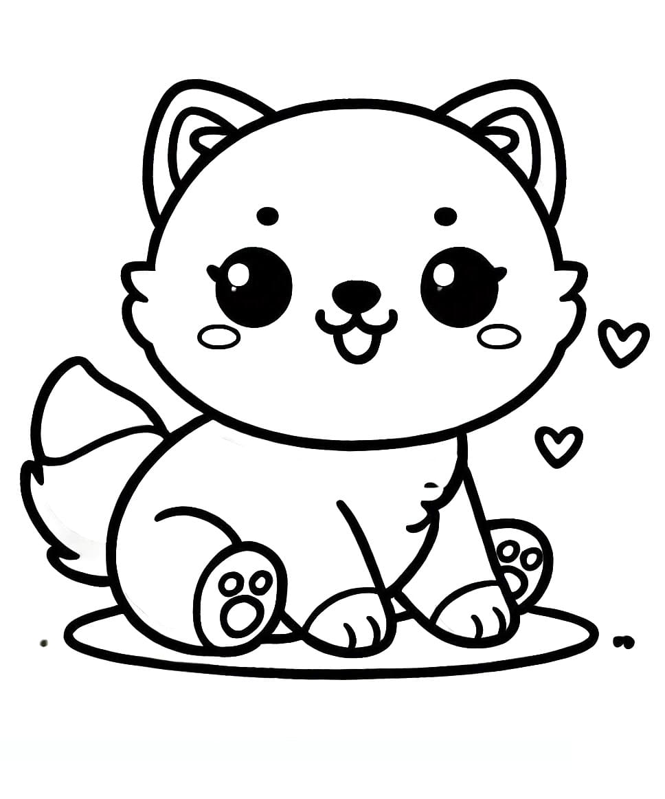 Desenho deCachorro Kawaii Imprimível para colorir