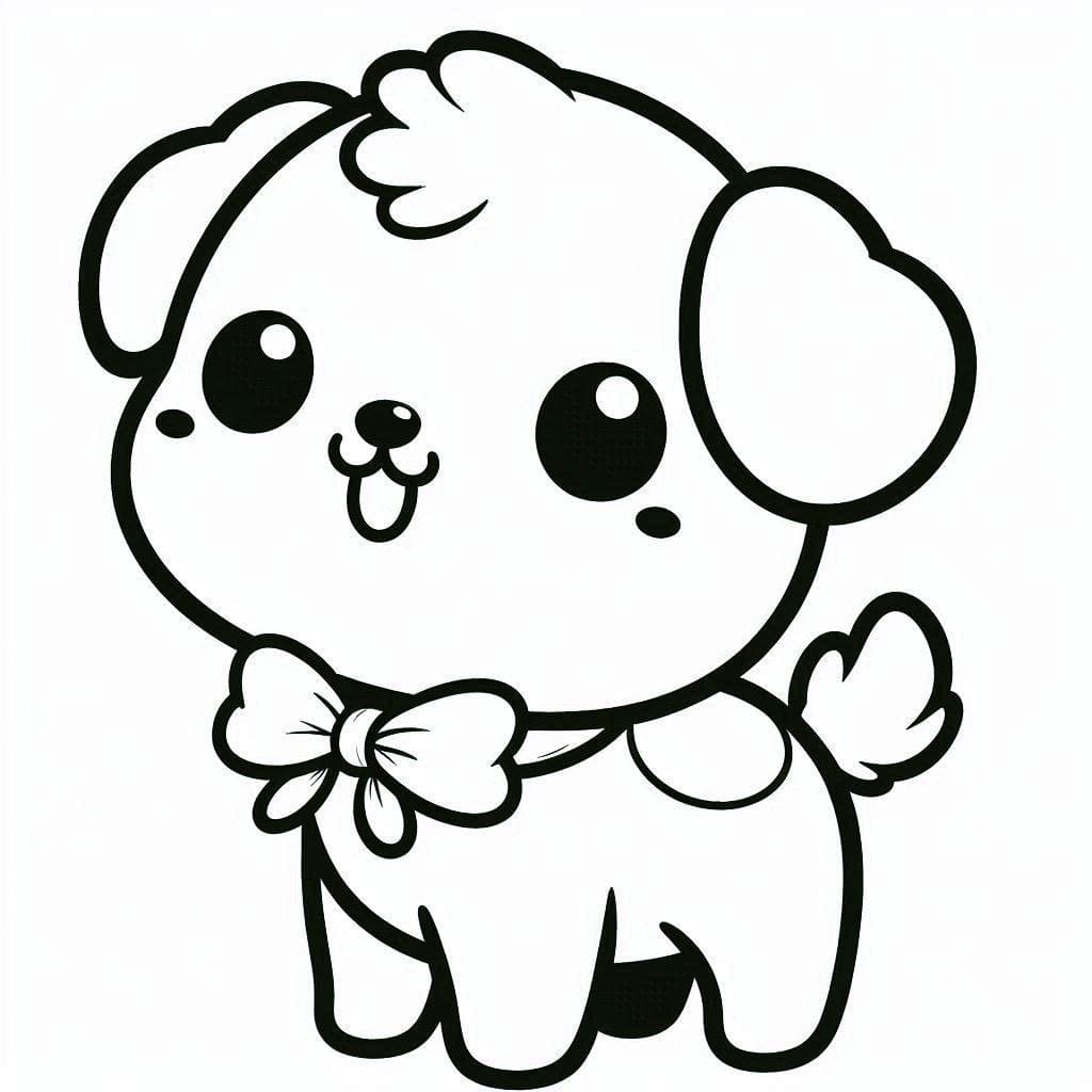 Desenho deCachorro Kawaii para colorir