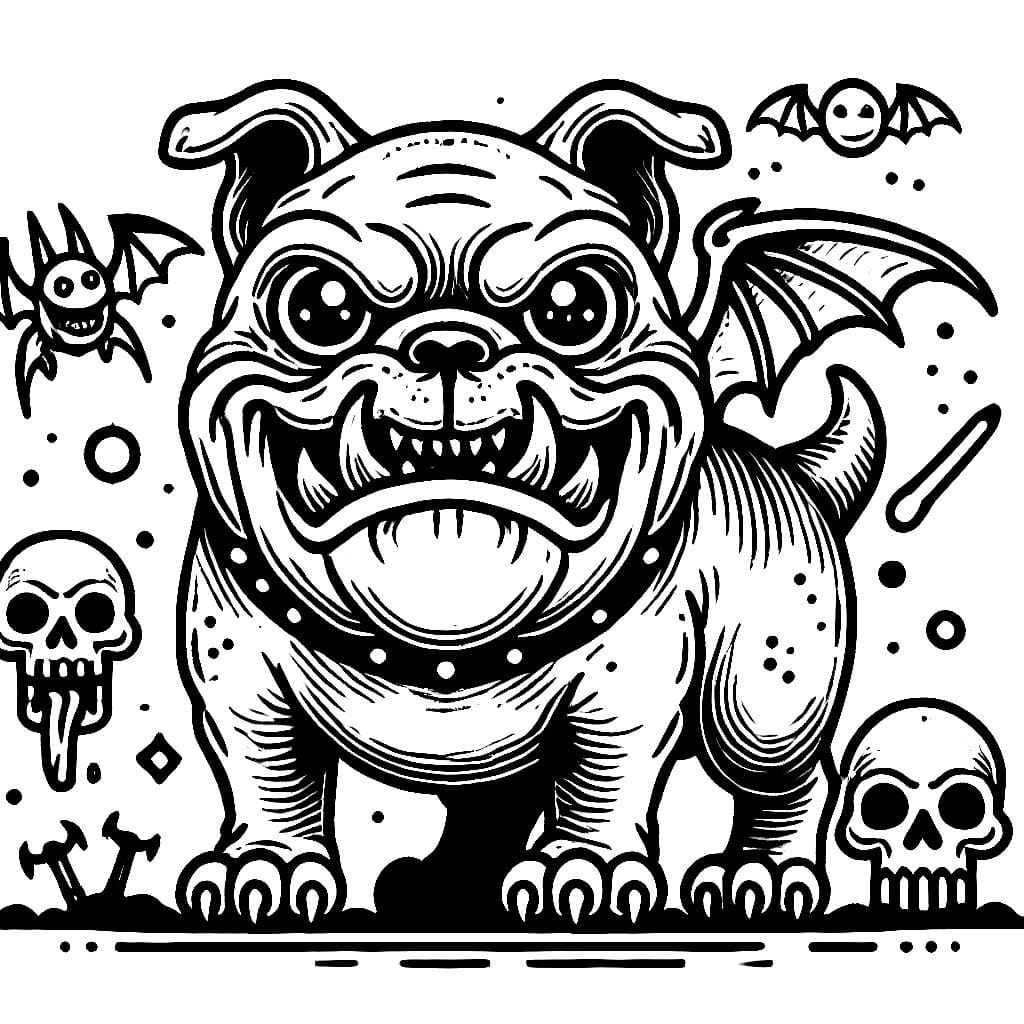 Desenho de Cachorro Monstro Halloween para colorir