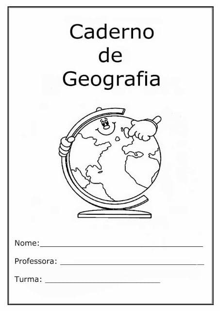 Desenho deCaderno de Geografia para colorir