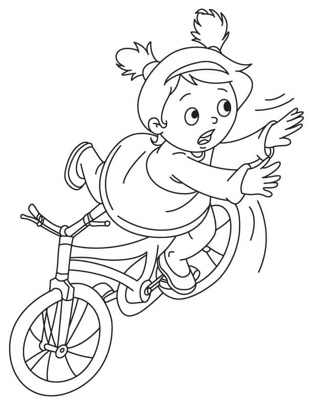 Desenho deCaindo de Uma Bicicleta para colorir