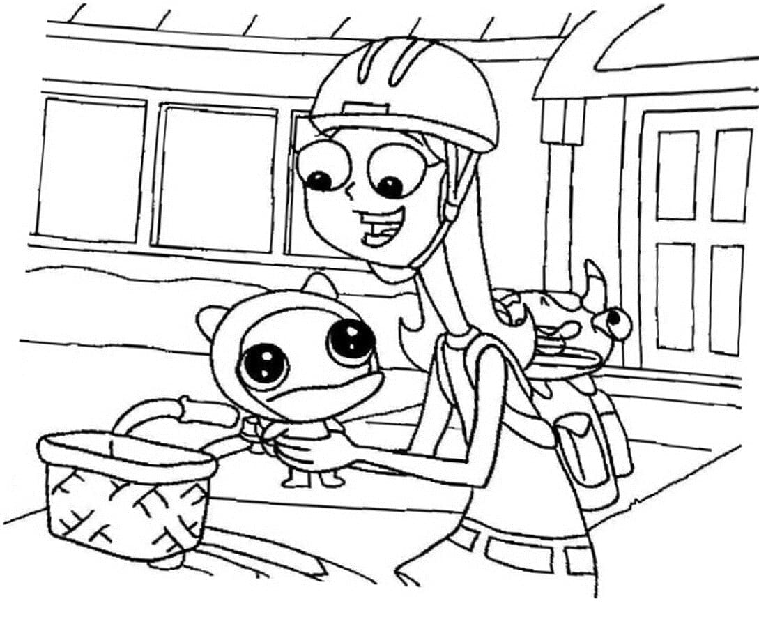 Desenho deCandace Flynn e Meap para colorir