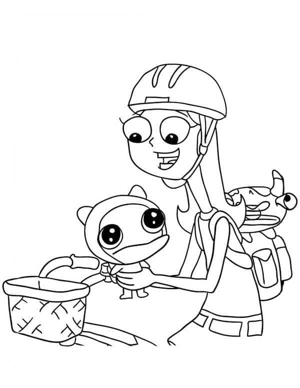 Desenho deCandace e Meap para colorir