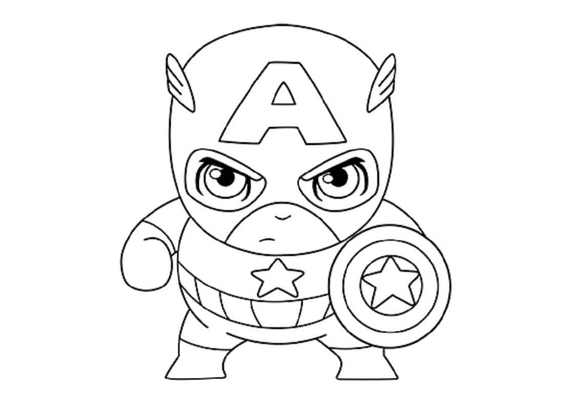 Desenho deCapitão América Chibi para colorir