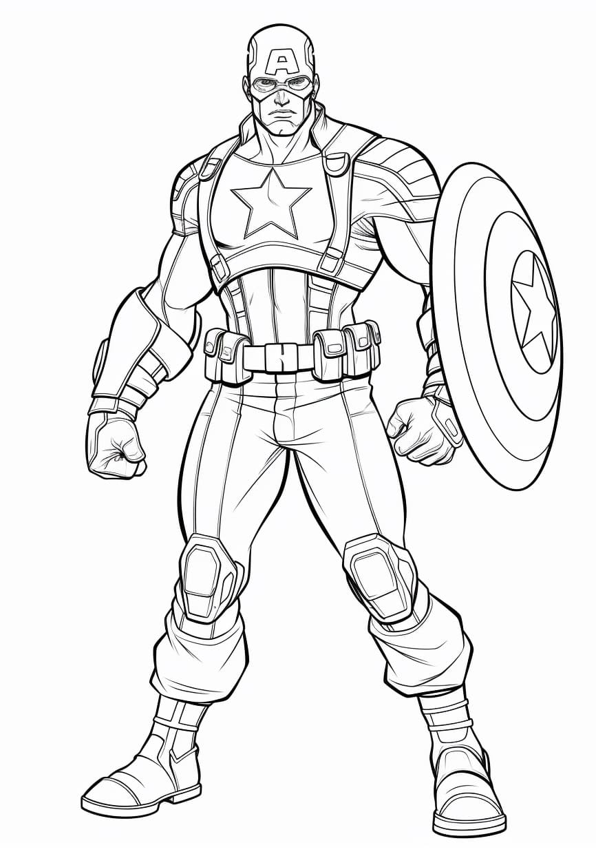 Desenhos de Capitão America para colorir