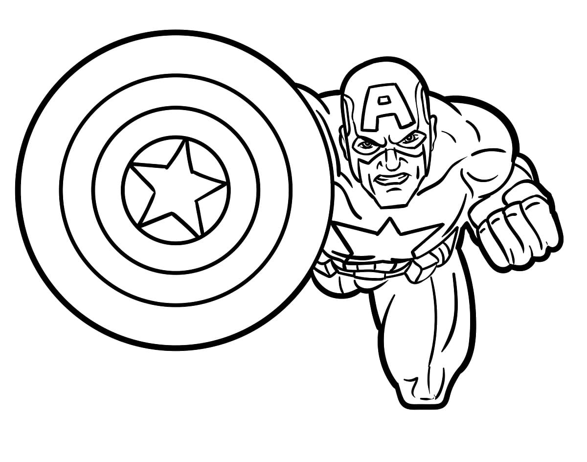 Desenho deCapitão América Vingadores para colorir