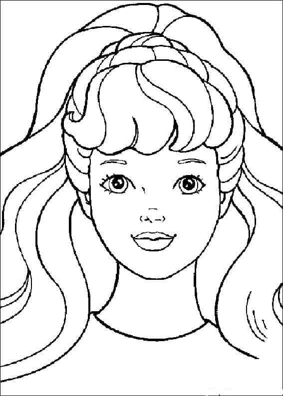 Desenho deCara de Barbie para colorir