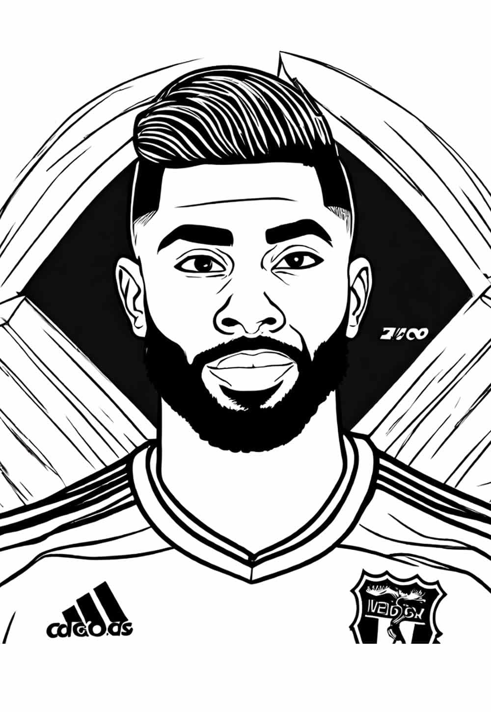 Desenho deCara de Gabigol para colorir