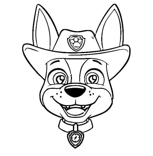 Desenho deCara de Tracker Patrulha Canina para colorir