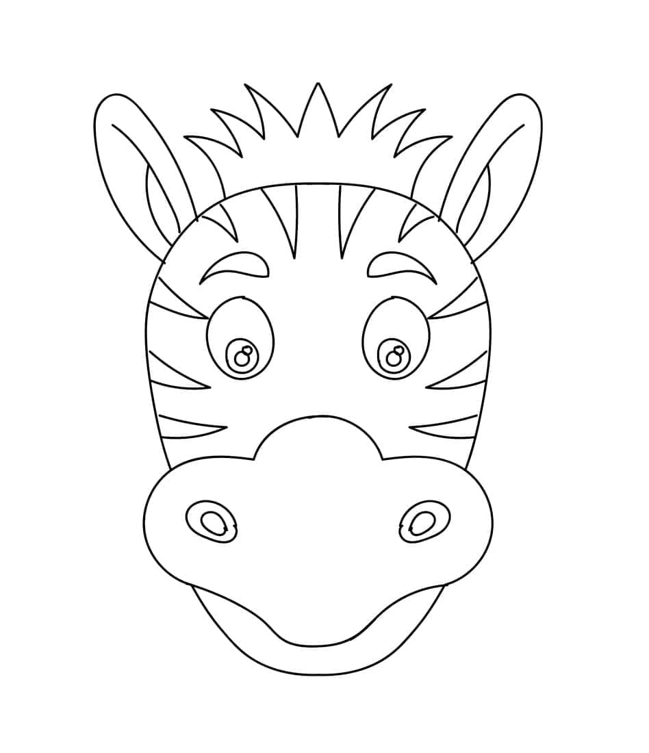 Desenho deCara de Zebra para colorir