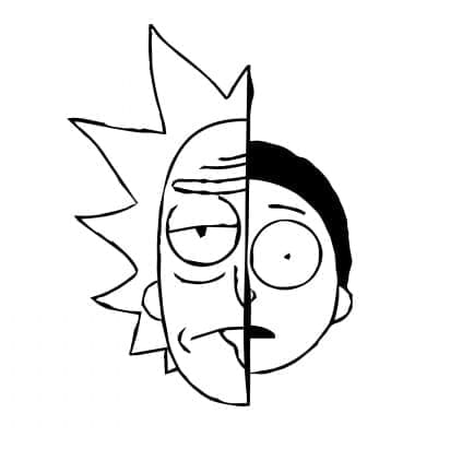 Desenho deCara de de Rick e Morty para colorir