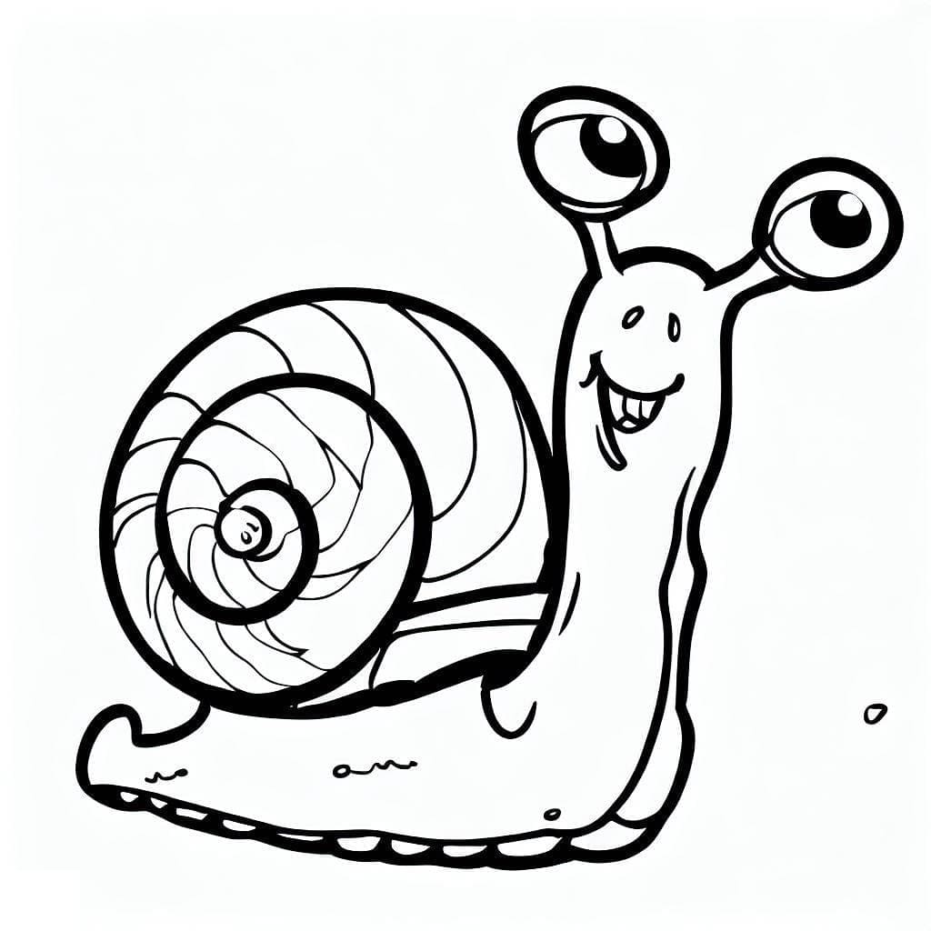 Desenho de Caracol Engraçado para colorir