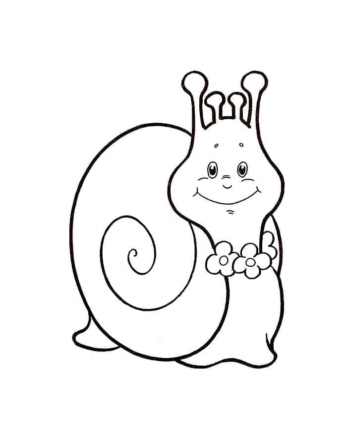 Desenho de Caracol Sorridente para colorir