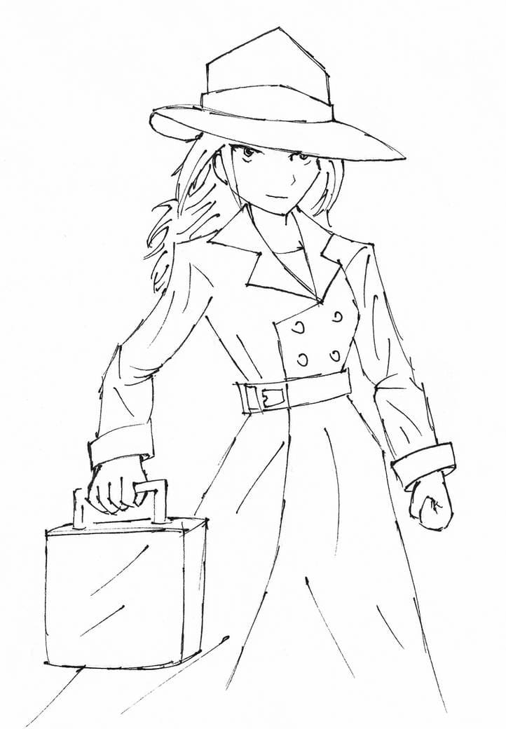 Desenho deCarmen Sandiego Imprimível Para Crianças para colorir