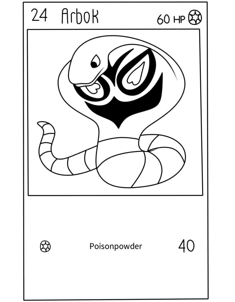 Desenho deCarta Pokémon Arbok para colorir