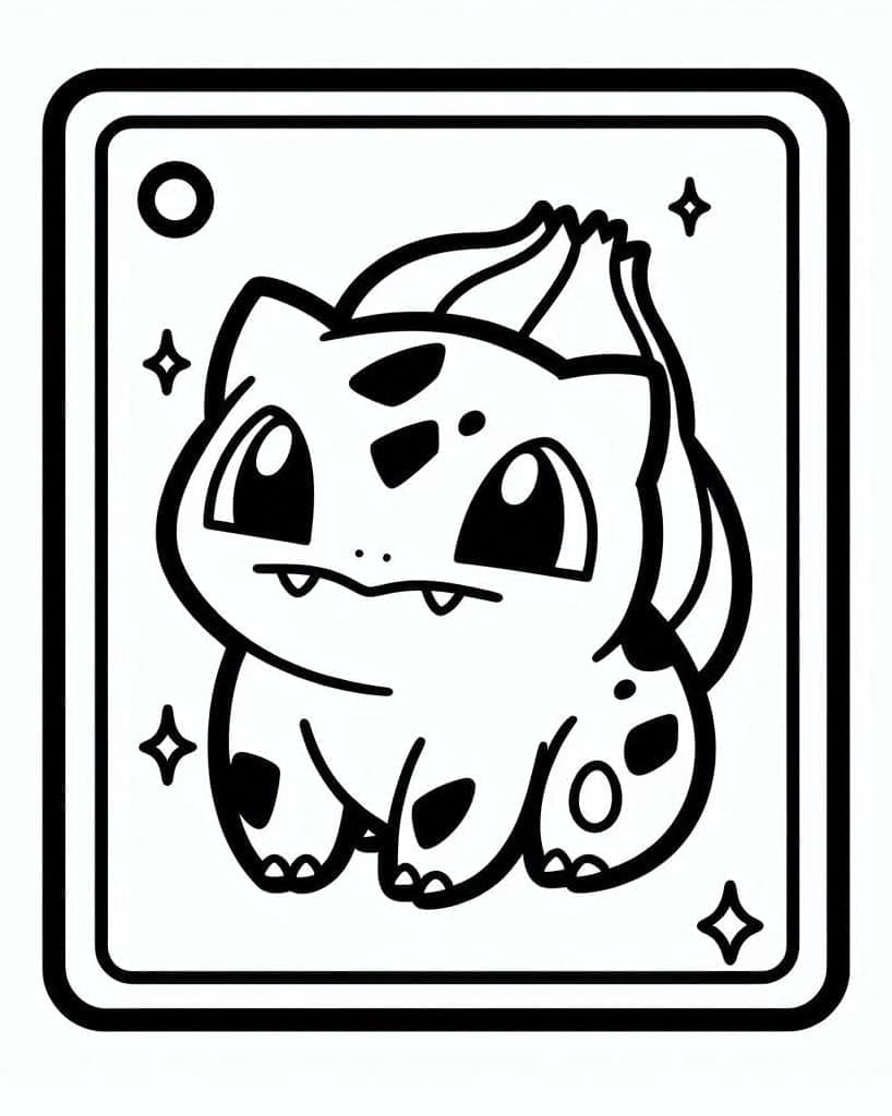 Desenho deCarta Pokémon Bulbasaur para colorir