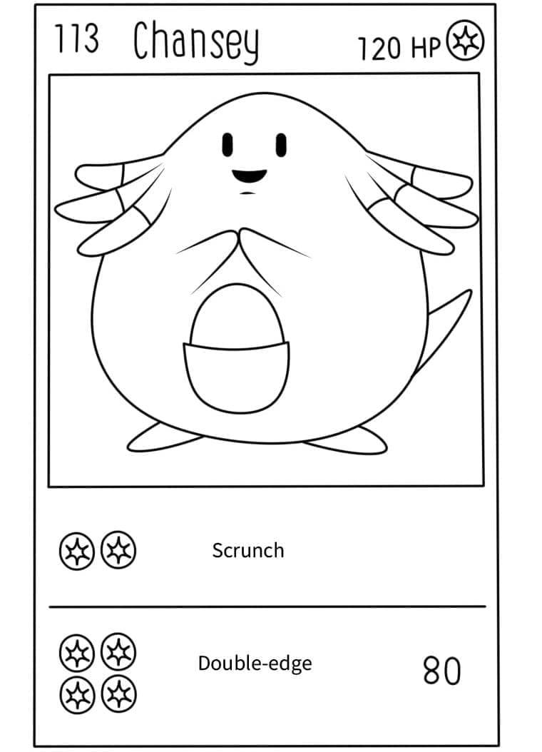 Desenho deCarta Pokémon Chansey para colorir