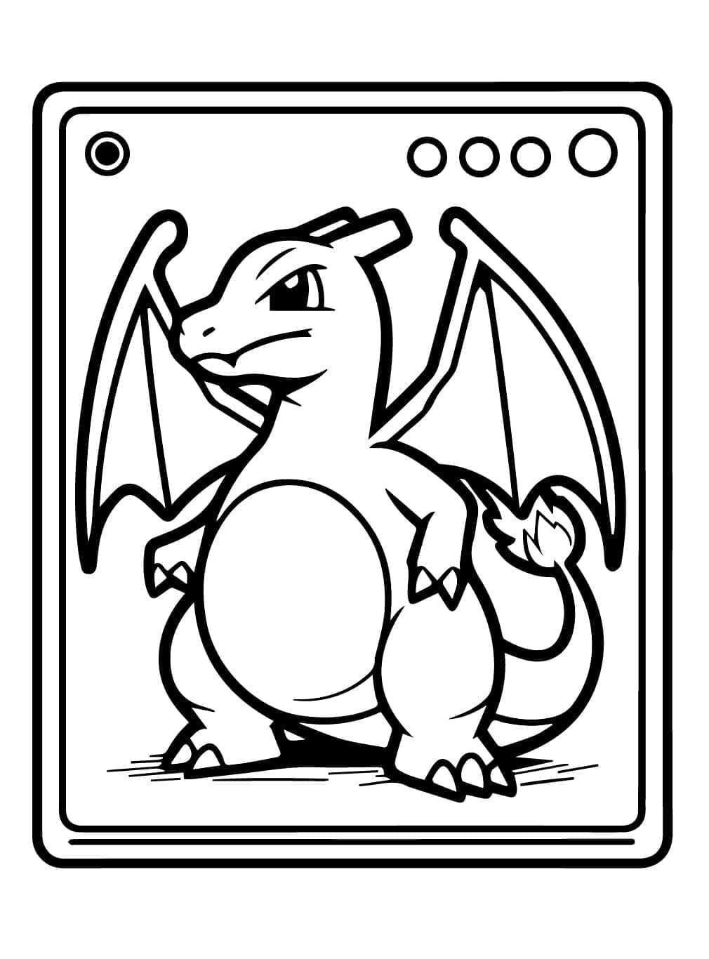 Desenho deCarta Pokémon Charizard para colorir