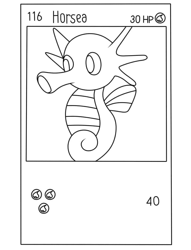 Desenho deCarta Pokémon Horsea para colorir