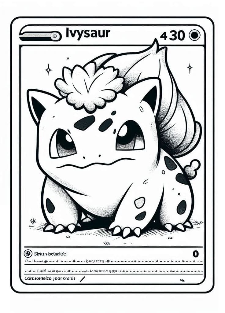 Desenho deCarta Pokémon Ivysaur para colorir