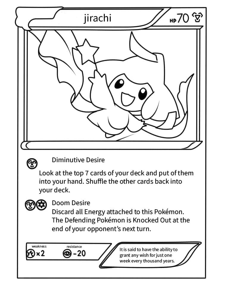 Desenho deCarta Pokémon Jirachi para colorir