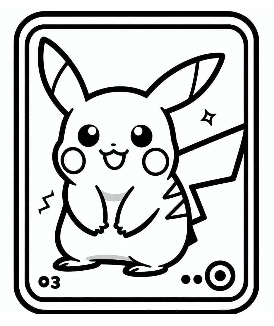 Desenho deCarta Pokémon Pikachu para colorir