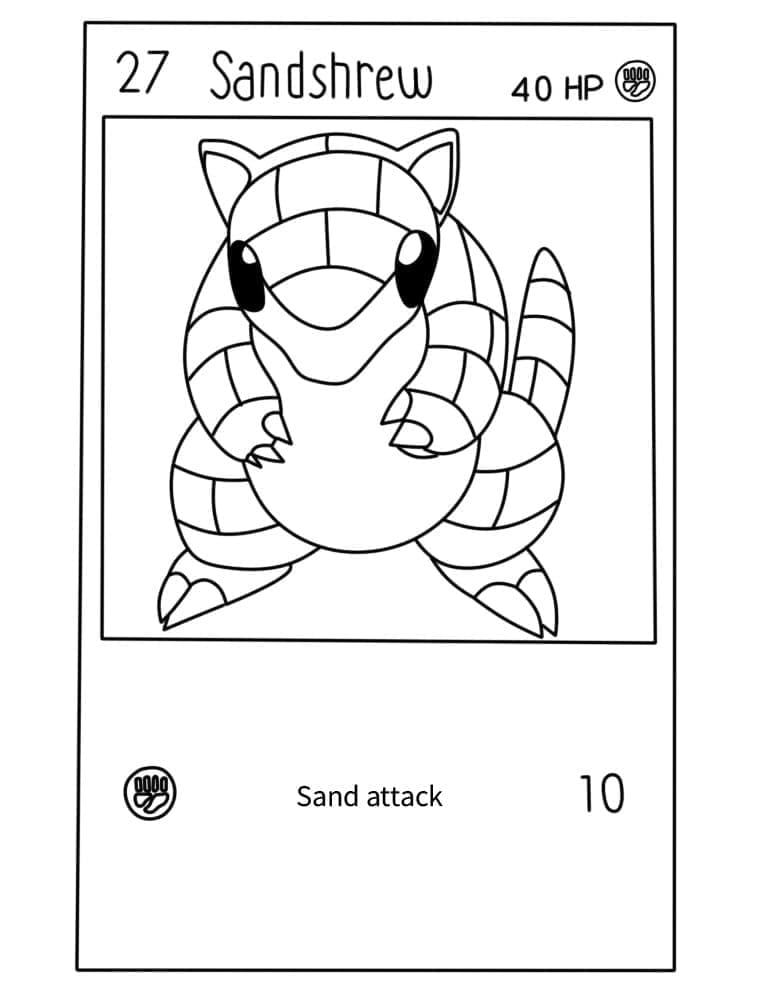 Desenho deCarta Pokémon Sandshrew para colorir