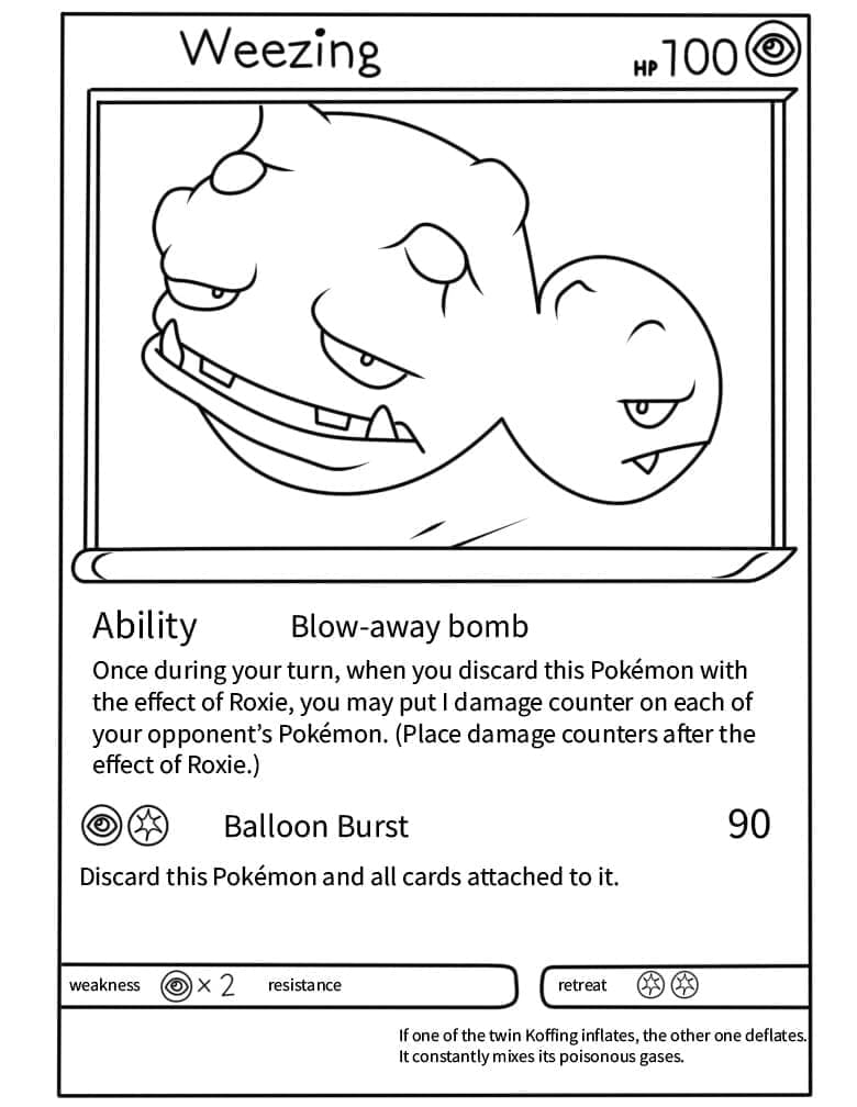 Desenho deCarta Pokémon Weezing para colorir