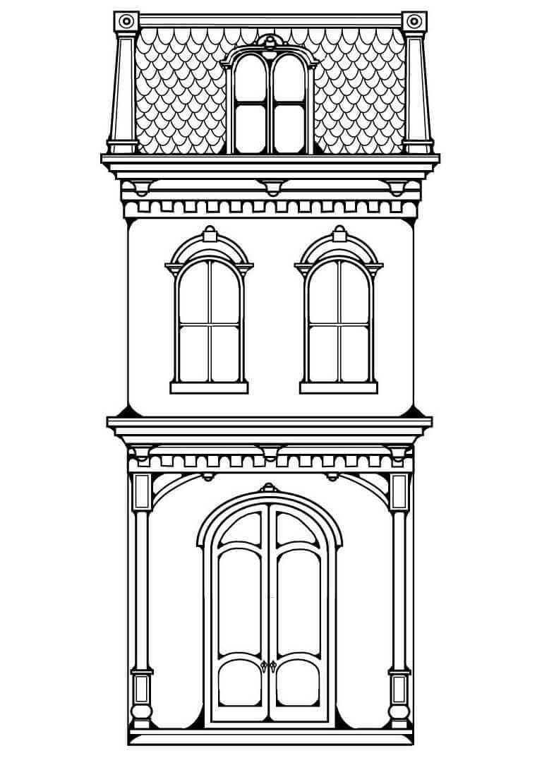 Desenho deCasa Vitoriana Normal para colorir