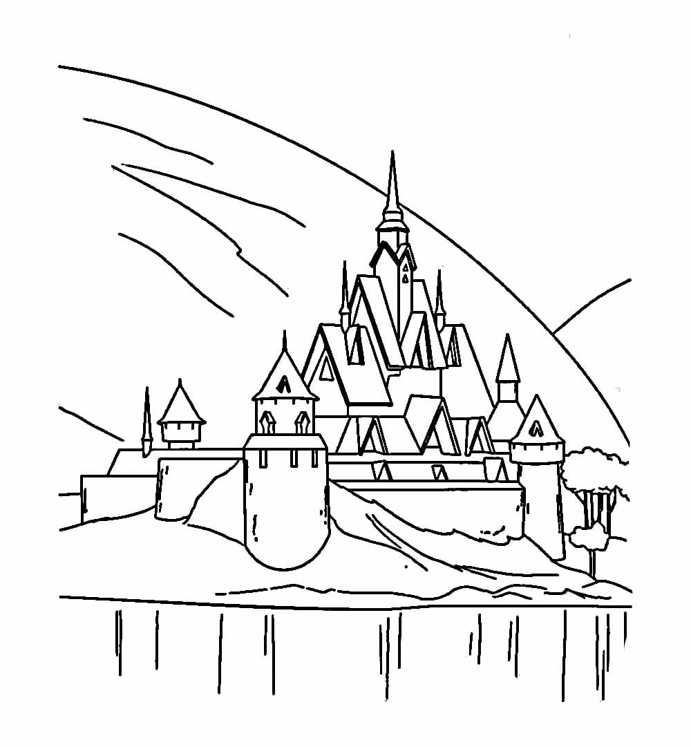 Desenho deCastelo De Elsa Em Frozen para colorir