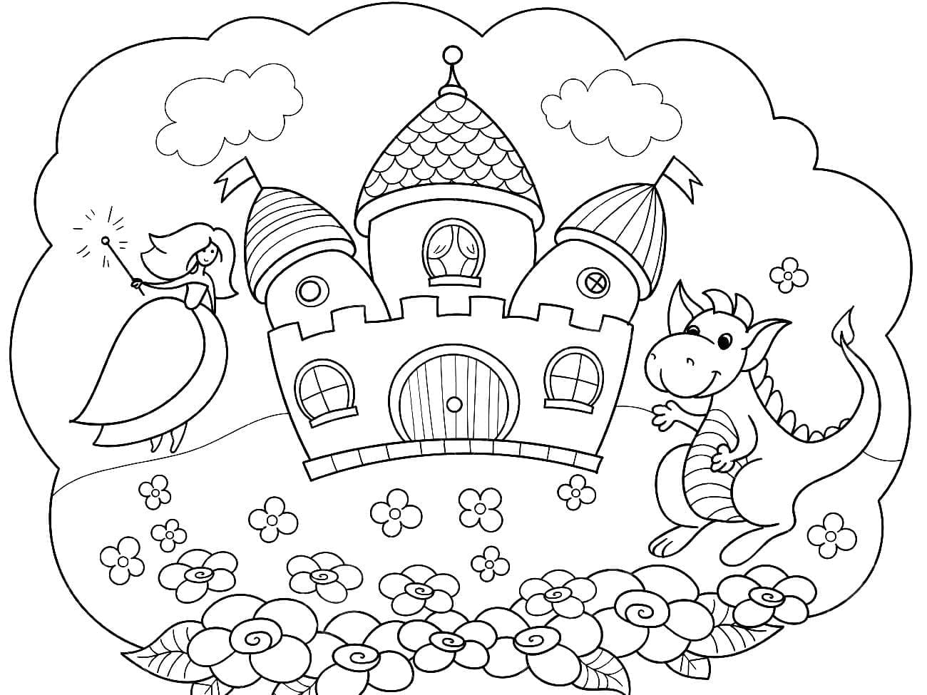 Desenho deCastelo Fofo para colorir