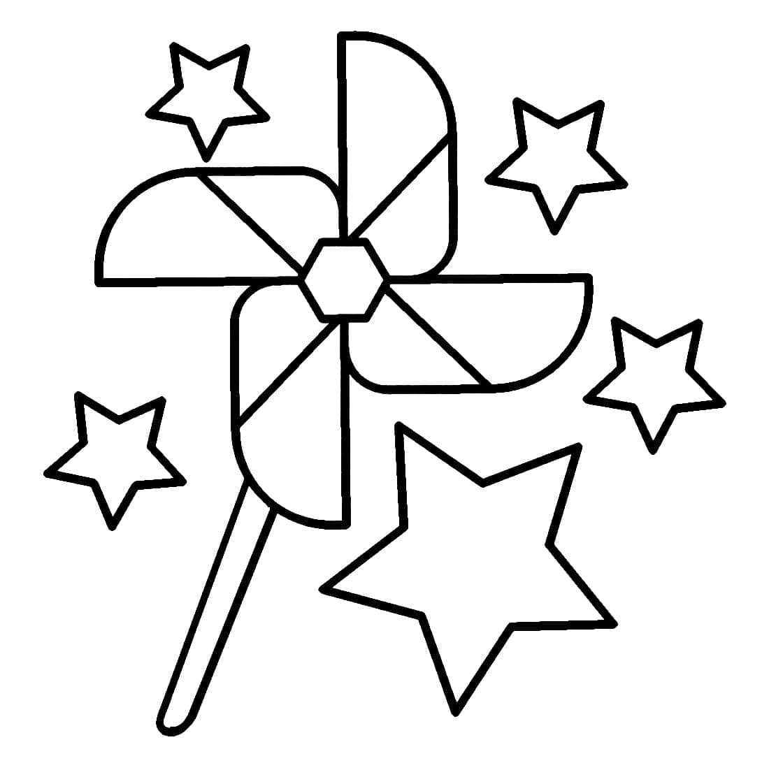 Desenho deCatavento e Estrelas para colorir