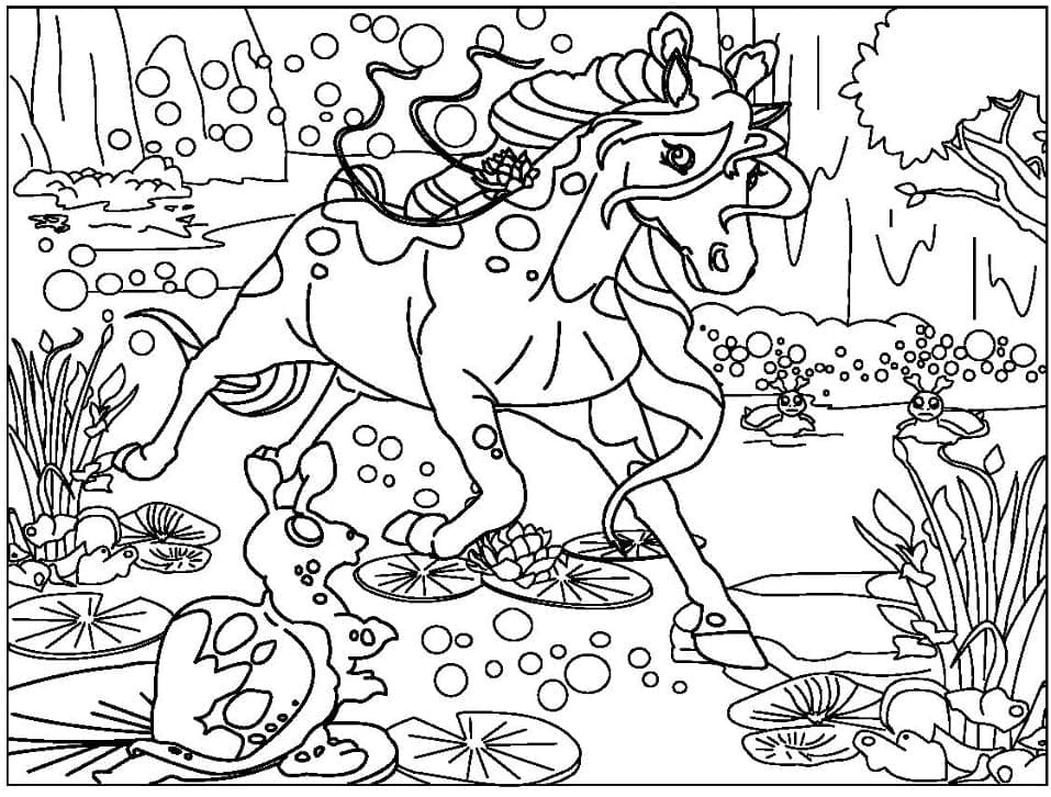 Desenho de Cavalo Fantasia para colorir