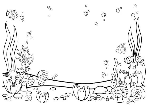 Desenho deCena do Fundo do Mar para colorir