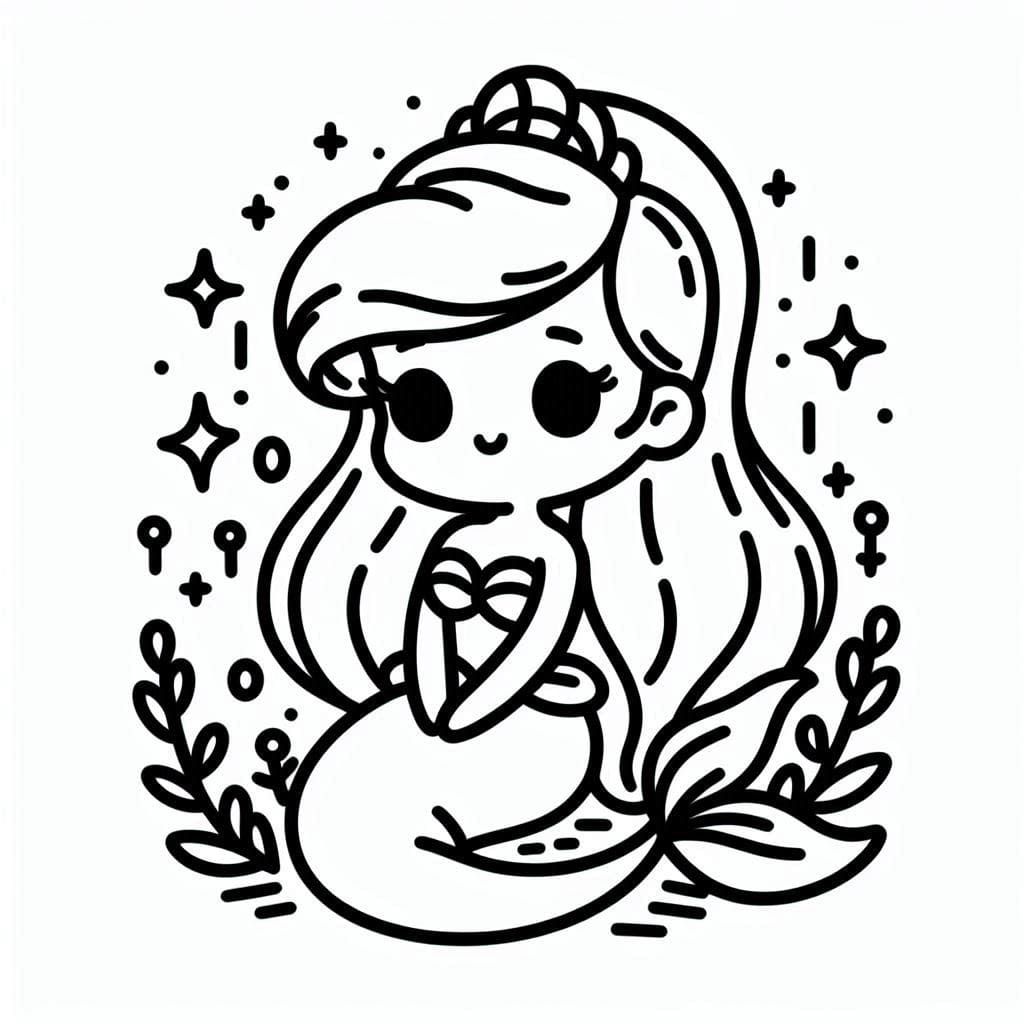 Desenho deChibi Ariel para colorir