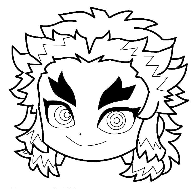 Desenho deChibi Kyojuro Rengoku de Demon Slayer para colorir