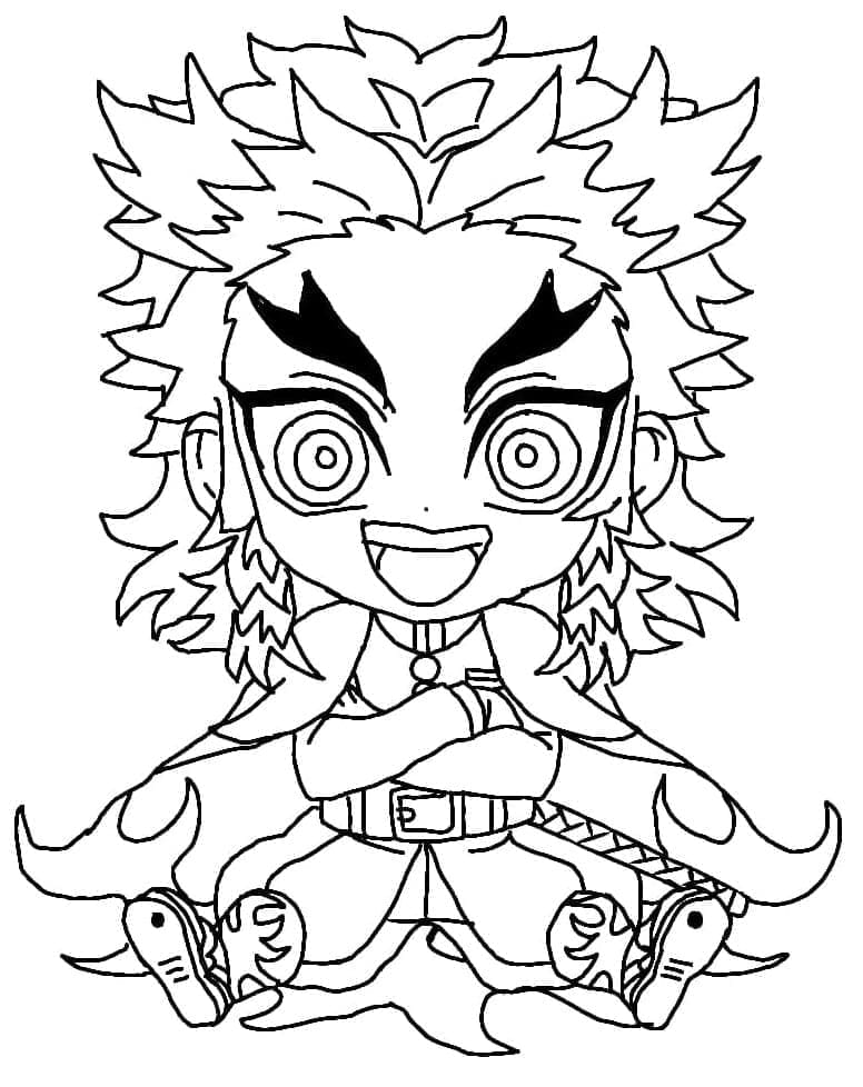 Desenho deChibi Kyojuro Rengoku para colorir