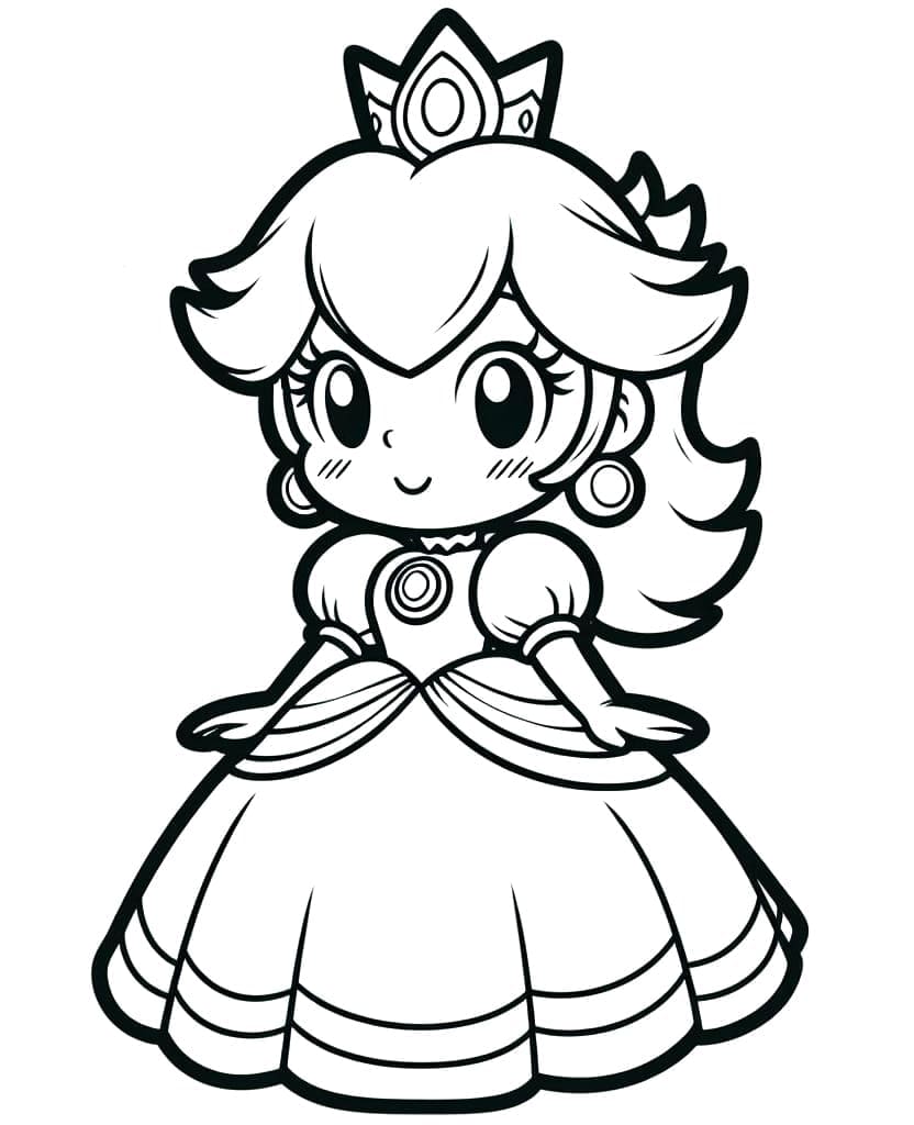 Desenho deChibi Princesa Peach para colorir