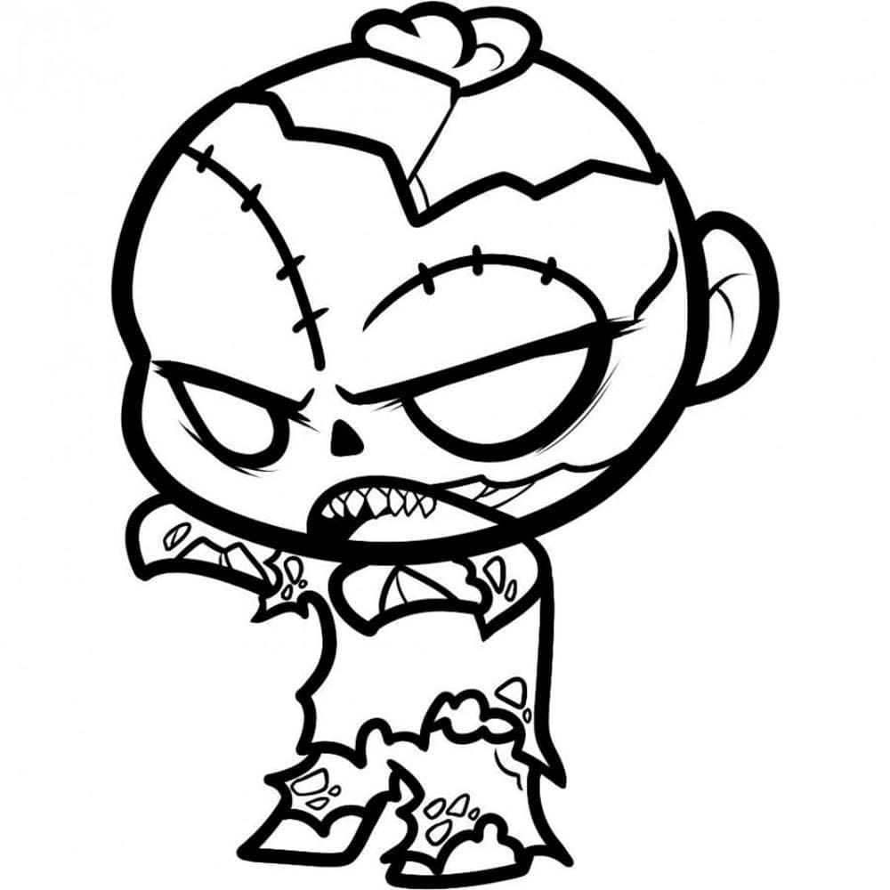 Desenho de Chibi Zumbi para colorir