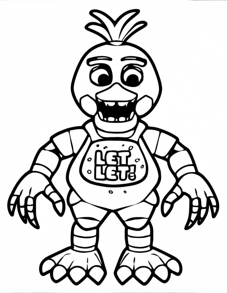 Desenho deChica Fnaf Imprimível Grátis Para Crianças para colorir