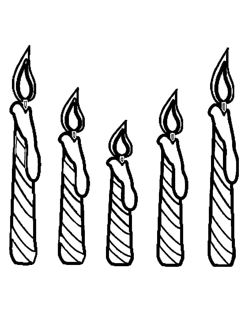 Desenho deCinco Velas para colorir