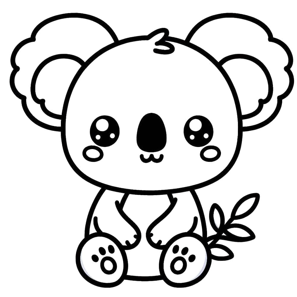 Desenho deCoala Kawaii para colorir