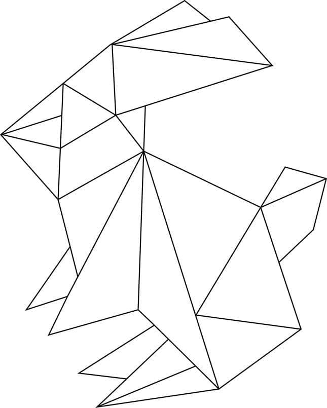 Desenho deCoelho Origami para colorir