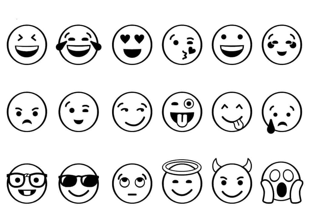 Desenho deColeção de Emojis para colorir