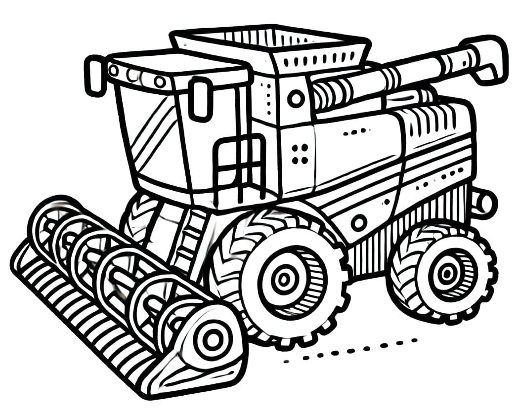 Desenho deColheitadeira Para Crianças para colorir