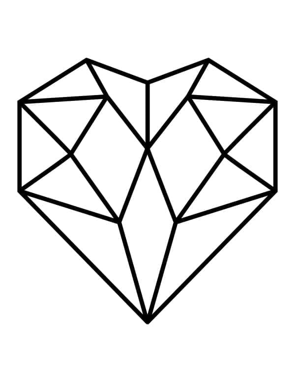 Desenho deCoração de Diamante para colorir