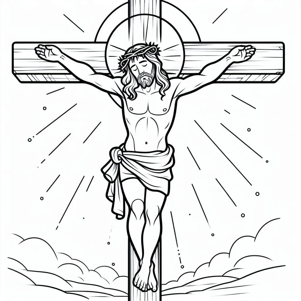 Desenho deCrucificação de Jesus para colorir