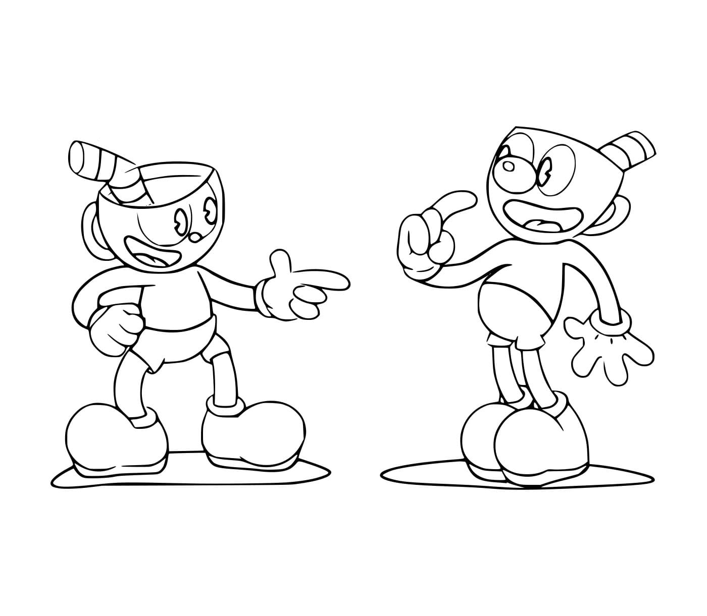 Desenho deCuphead Fala Com Mugman para colorir