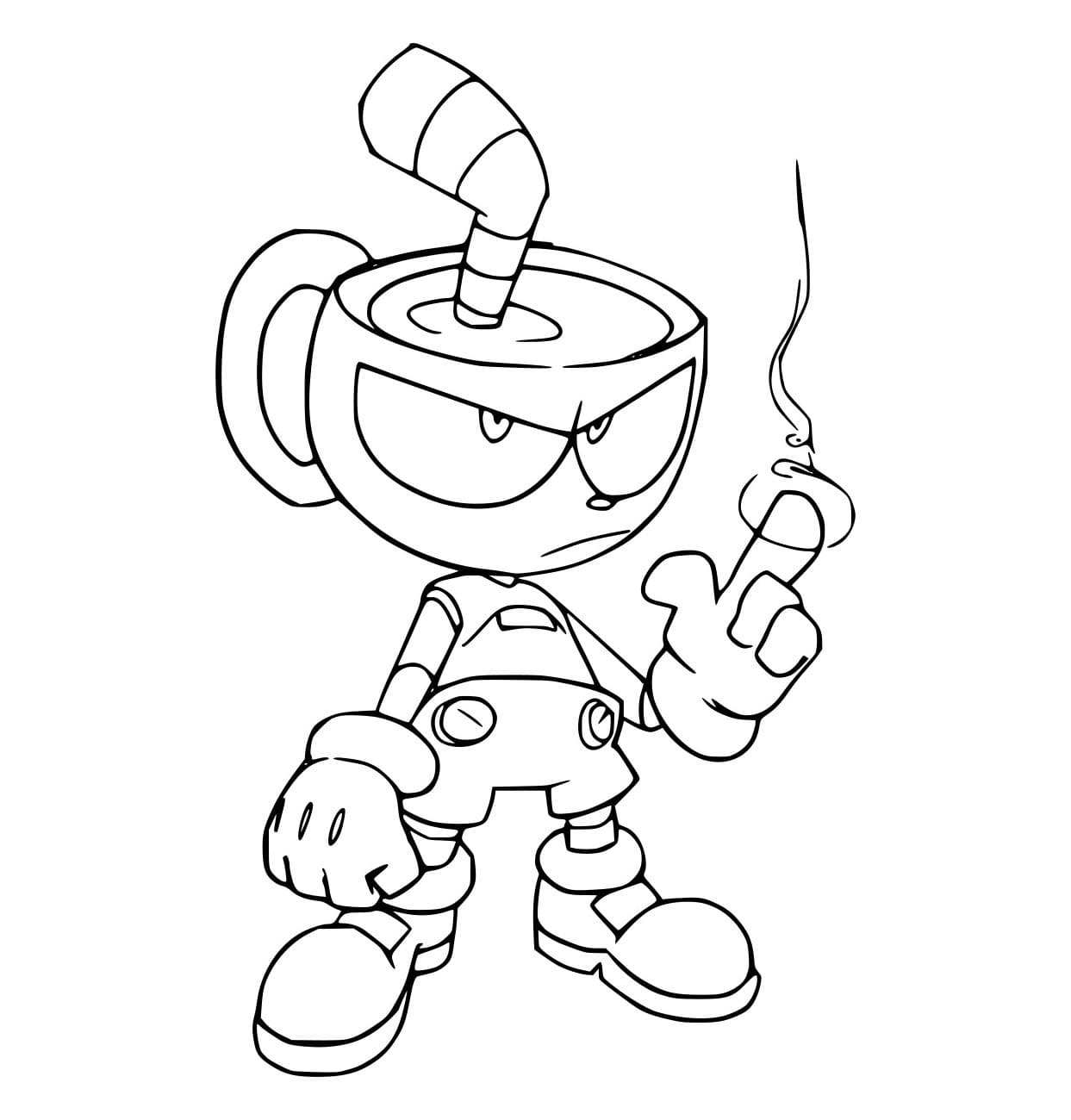 Desenho deCuphead Para Lutar para colorir