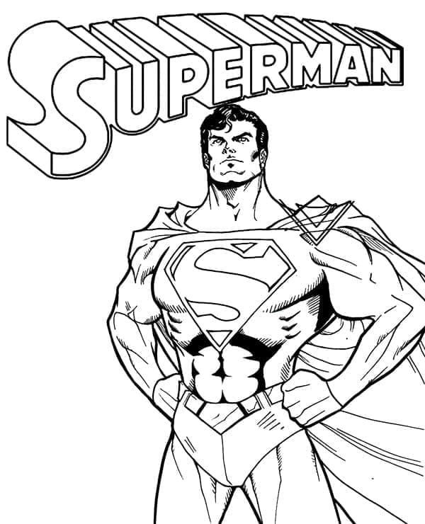 Desenho de DC Liga da Justiça Superman para colorir